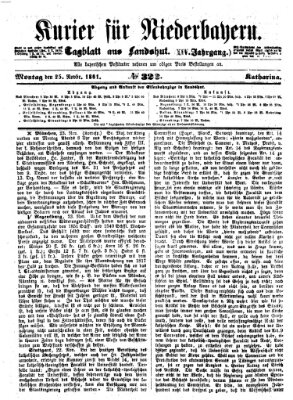 Kurier für Niederbayern Montag 25. November 1861