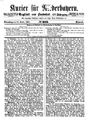 Kurier für Niederbayern Dienstag 26. November 1861