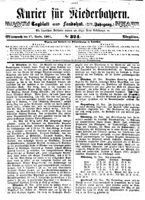 Kurier für Niederbayern Mittwoch 27. November 1861