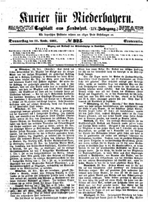 Kurier für Niederbayern Donnerstag 28. November 1861