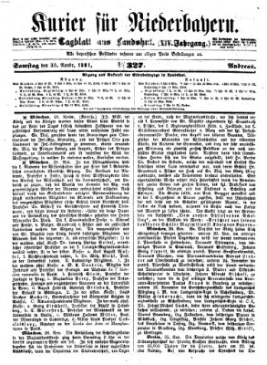 Kurier für Niederbayern Samstag 30. November 1861