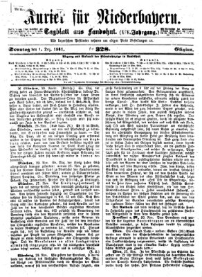 Kurier für Niederbayern Sonntag 1. Dezember 1861