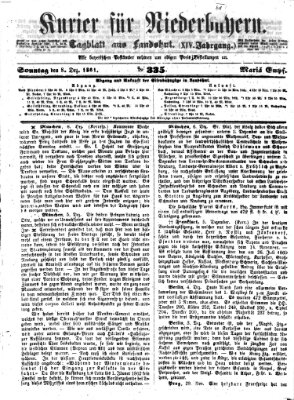 Kurier für Niederbayern Sonntag 8. Dezember 1861