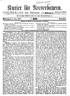 Kurier für Niederbayern Montag 9. Dezember 1861