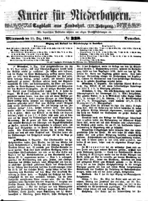 Kurier für Niederbayern Mittwoch 11. Dezember 1861