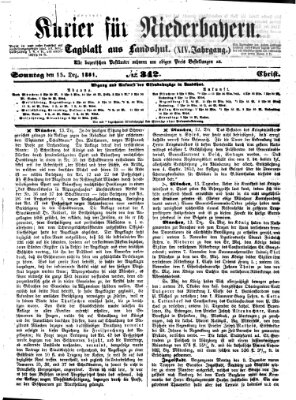 Kurier für Niederbayern Sonntag 15. Dezember 1861