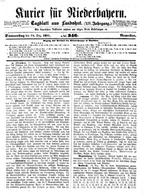 Kurier für Niederbayern Donnerstag 19. Dezember 1861