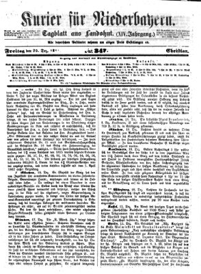 Kurier für Niederbayern Freitag 20. Dezember 1861