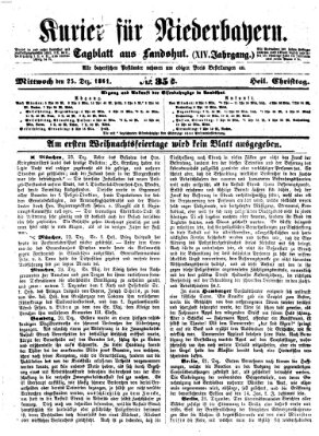 Kurier für Niederbayern Mittwoch 25. Dezember 1861