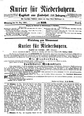 Kurier für Niederbayern Montag 30. Dezember 1861