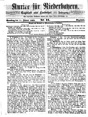 Kurier für Niederbayern Samstag 11. Januar 1862