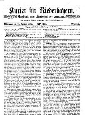 Kurier für Niederbayern Mittwoch 15. Januar 1862