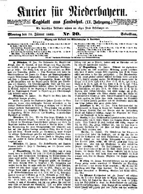 Kurier für Niederbayern Montag 20. Januar 1862