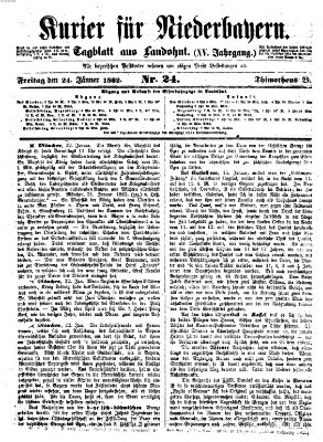 Kurier für Niederbayern Freitag 24. Januar 1862