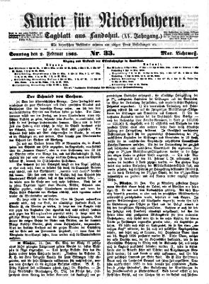 Kurier für Niederbayern Sonntag 2. Februar 1862