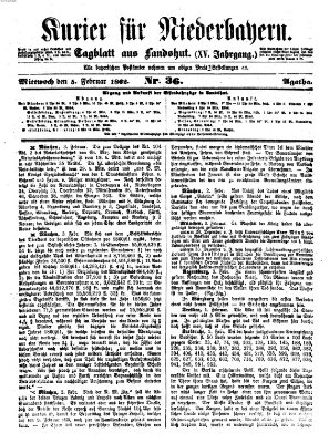 Kurier für Niederbayern Mittwoch 5. Februar 1862