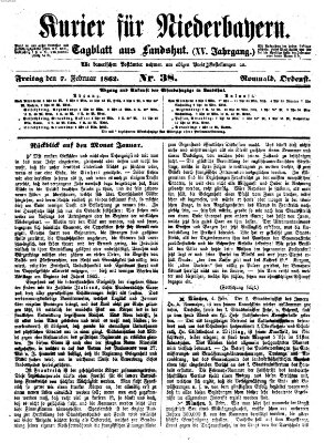 Kurier für Niederbayern Freitag 7. Februar 1862