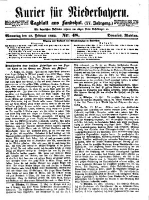 Kurier für Niederbayern Montag 17. Februar 1862