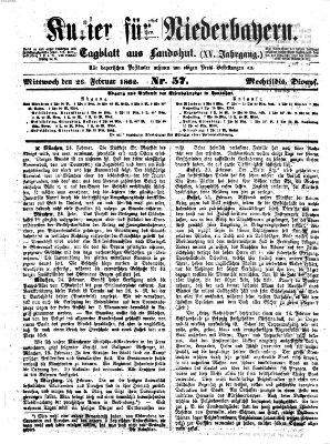 Kurier für Niederbayern Mittwoch 26. Februar 1862