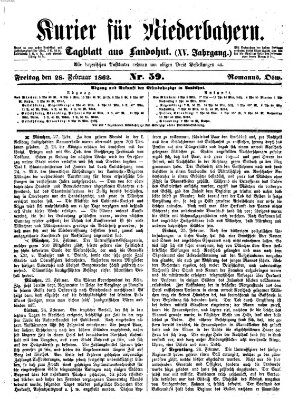 Kurier für Niederbayern Freitag 28. Februar 1862