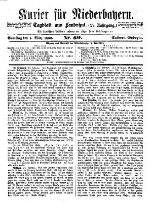 Kurier für Niederbayern Samstag 1. März 1862