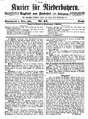 Kurier für Niederbayern Sonntag 2. März 1862