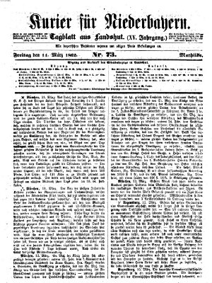 Kurier für Niederbayern Freitag 14. März 1862