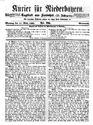 Kurier für Niederbayern Montag 17. März 1862