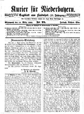 Kurier für Niederbayern Mittwoch 19. März 1862