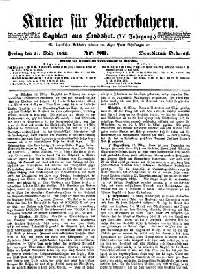 Kurier für Niederbayern Freitag 21. März 1862