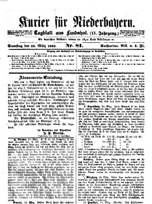 Kurier für Niederbayern Samstag 22. März 1862