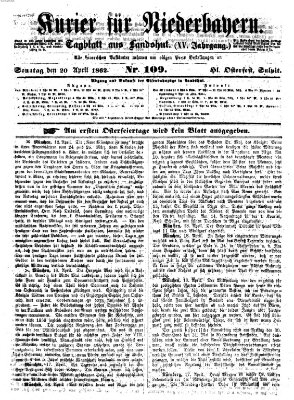 Kurier für Niederbayern Sonntag 20. April 1862