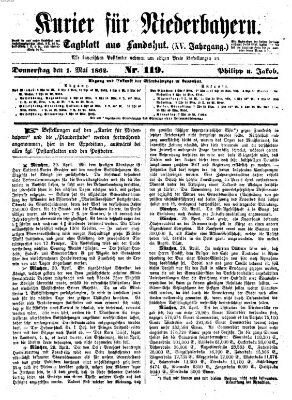 Kurier für Niederbayern Donnerstag 1. Mai 1862