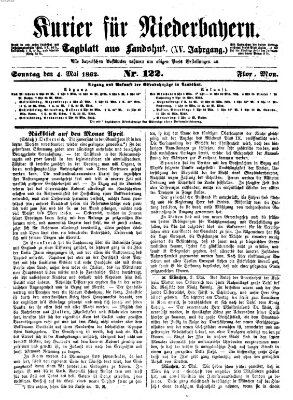 Kurier für Niederbayern Sonntag 4. Mai 1862