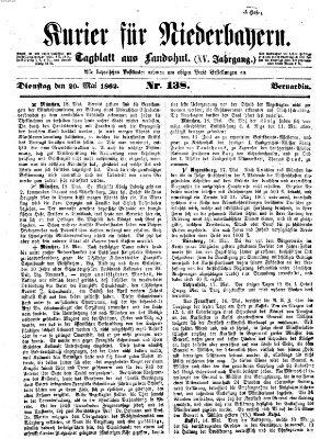 Kurier für Niederbayern Dienstag 20. Mai 1862