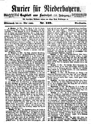 Kurier für Niederbayern Mittwoch 21. Mai 1862