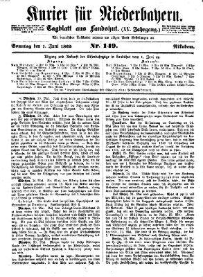 Kurier für Niederbayern Sonntag 1. Juni 1862