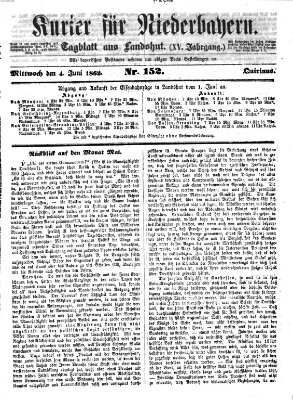 Kurier für Niederbayern Mittwoch 4. Juni 1862