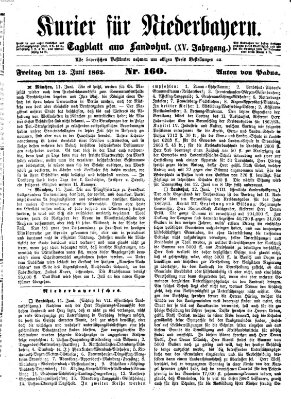 Kurier für Niederbayern Freitag 13. Juni 1862