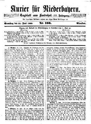 Kurier für Niederbayern Samstag 21. Juni 1862