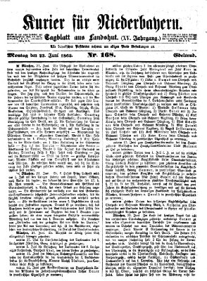 Kurier für Niederbayern Montag 23. Juni 1862