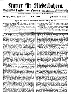 Kurier für Niederbayern Dienstag 24. Juni 1862