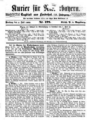 Kurier für Niederbayern Freitag 4. Juli 1862