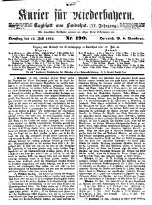 Kurier für Niederbayern Dienstag 15. Juli 1862