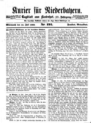 Kurier für Niederbayern Mittwoch 16. Juli 1862