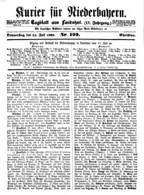 Kurier für Niederbayern Donnerstag 24. Juli 1862