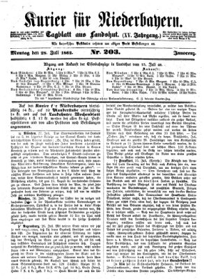 Kurier für Niederbayern Montag 28. Juli 1862