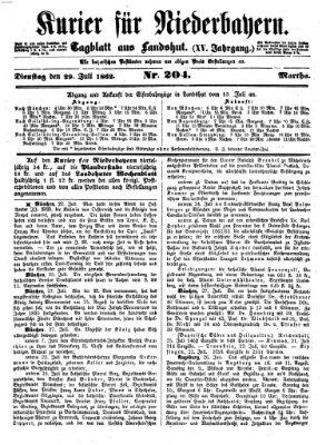 Kurier für Niederbayern Dienstag 29. Juli 1862