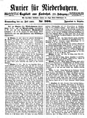 Kurier für Niederbayern Donnerstag 31. Juli 1862