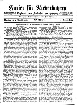 Kurier für Niederbayern Montag 4. August 1862